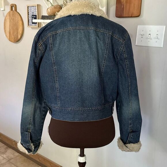 Vintage Aeropostale Sherpa lined Jean jacket womens size XL y2k stranger things - Picture 7 of 10